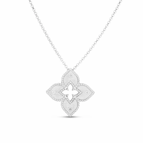 Roberto Coin Venetian Princess 18ct White Gold Diamond Pendant Necklace