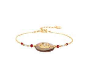 SELENA brownlip round disc bacelet