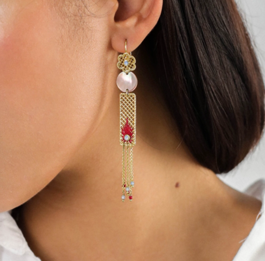 SELENA long french hooks earrings