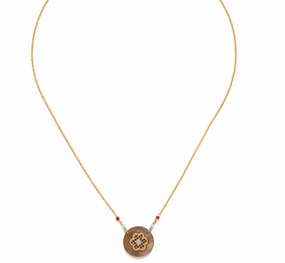 SELENA round disc pendant necklace