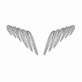 Shaun Leane 18ct White Gold Diamond Pave Climber Stud Earrings