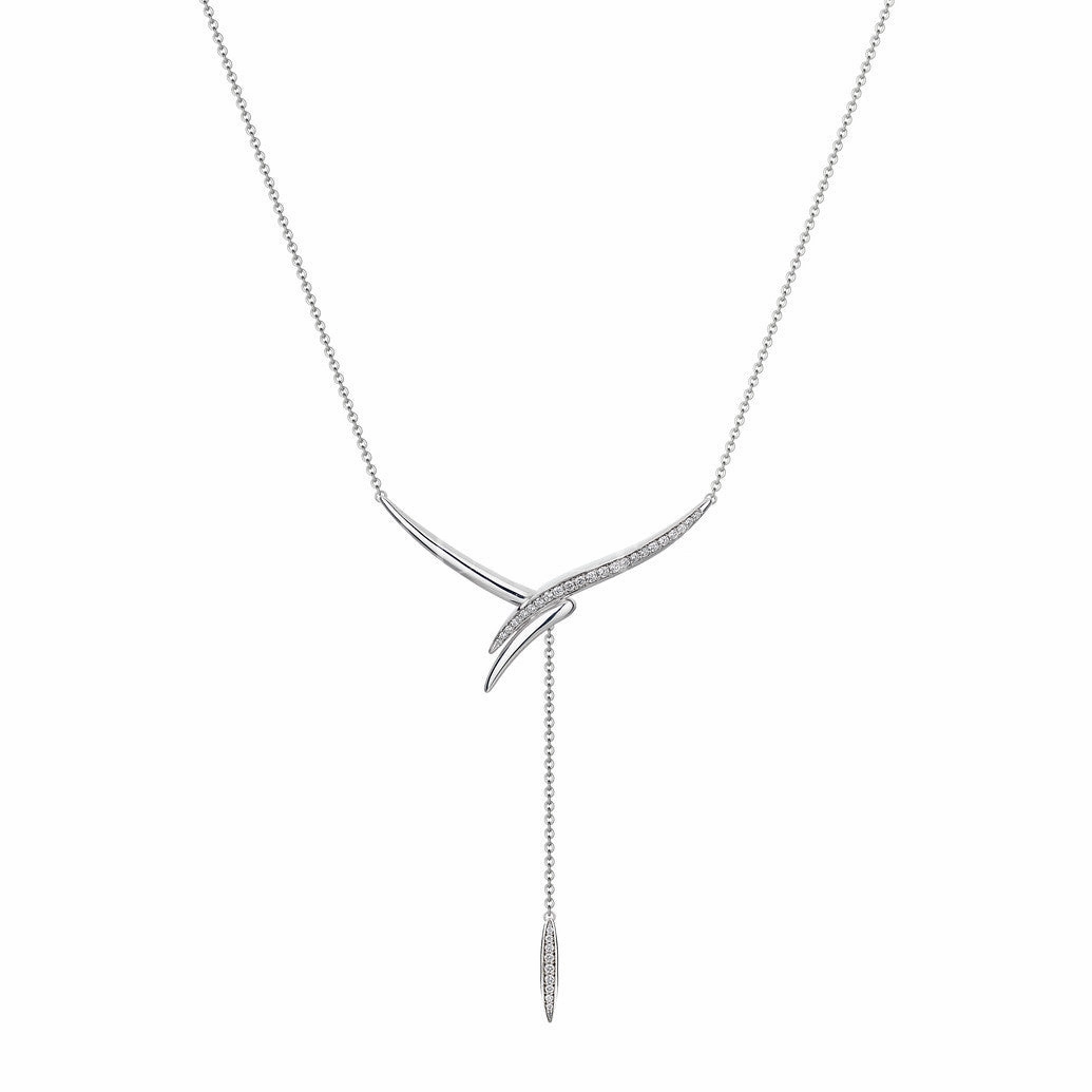 Shaun Leane 18ct White Gold Diamond Pave Drop Necklace