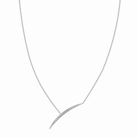 Shaun Leane 18ct White Gold Diamond Pave Single Bar Necklace D