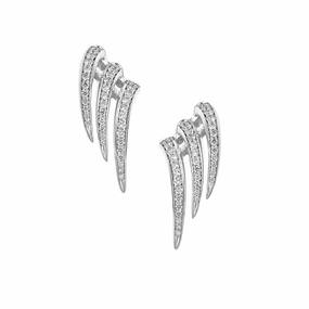 Shaun Leane 18ct White Gold Diamond Pave Triple Stud Earrings
