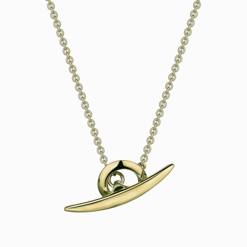 Shaun Leane Arc 18ct Gold Plated Sterling Silver T-Bar Necklace