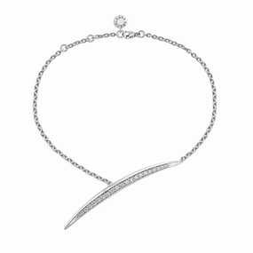 Shaun Leane Armis 18ct White Gold Diamond Pave Single Bar Bracelet D