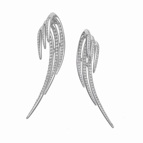 Shaun Leane Armis 18ct White Gold Diamond Pave Triple Hook Drop Earrings