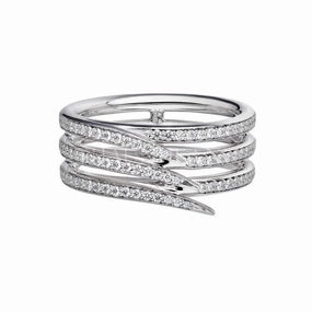 Shaun Leane Armis 18ct White Gold Diamond Pave Triple Row Ring