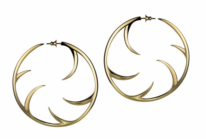 Shaun Leane Cat Claw 18ct Yellow Gold Plated Sterling Silver Statement Hoop Earrings