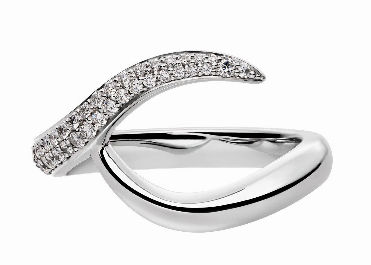 Shaun Leane Entwined 18ct White Gold 0.16ct Diamond Inward Wedding Ring