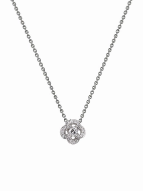 Shaun Leane Entwined 18ct White Gold Diamond Pave Petal Flower Necklace