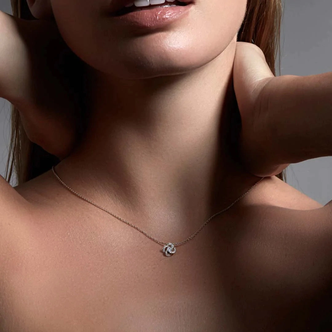Shaun Leane Entwined 18ct White Gold Diamond Pave Petal Flower Necklace