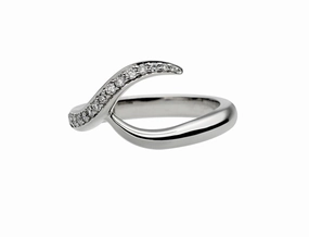 Shaun Leane Entwined Platinum 0.11ct Diamond Pave Inward Wedding Ring