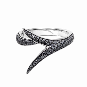 Shaun Leane Interlocking Embrace 18ct White Gold Black Diamond Ring