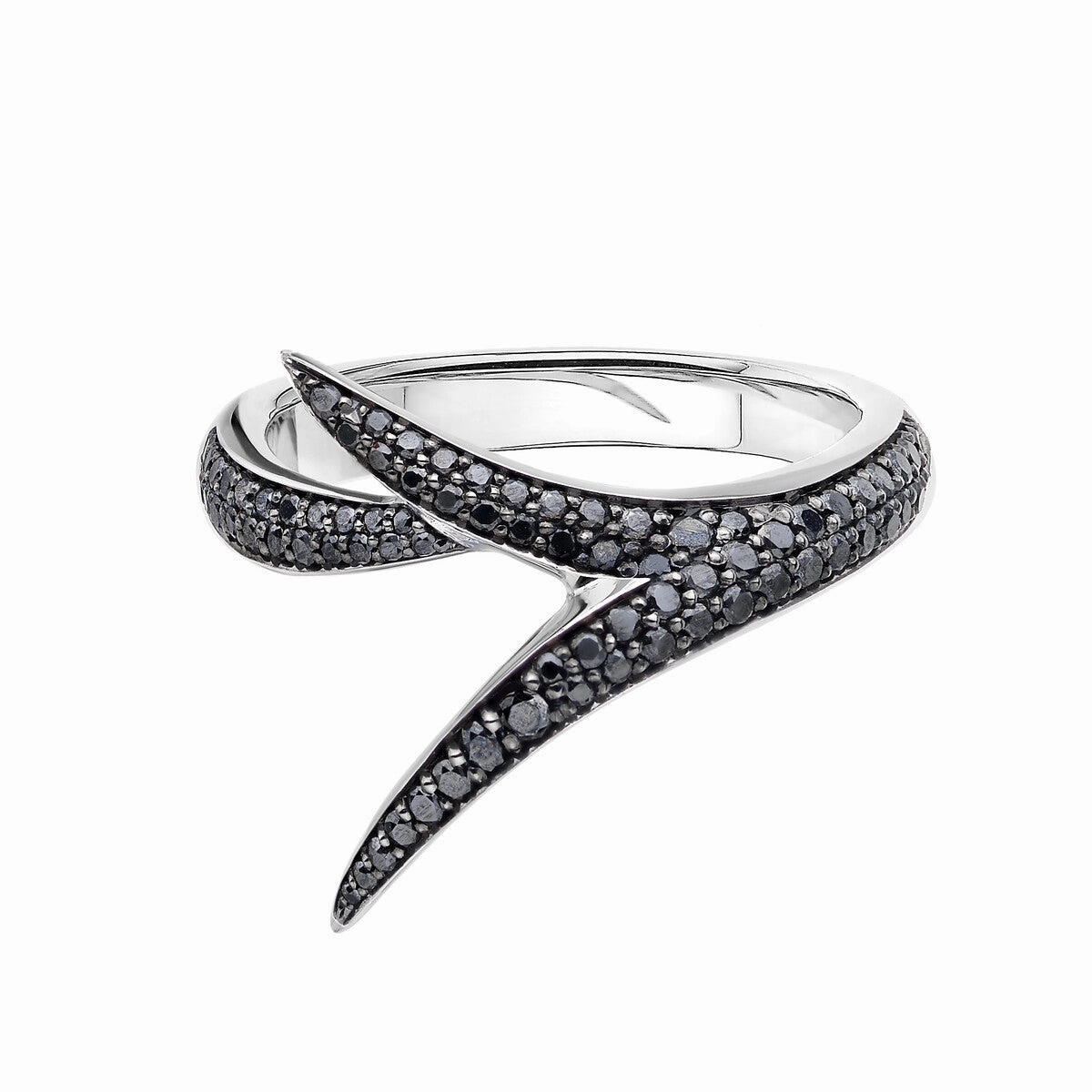 Shaun Leane Interlocking Embrace 18ct White Gold Black Diamond Ring