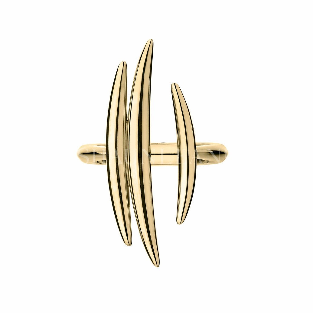 Shaun Leane Quill 18ct Yellow Gold Plated Sterling Silver Triple Bar Ring