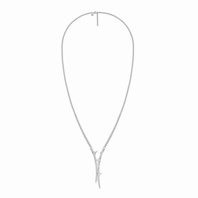 Shaun Leane Rose Thorn Sterling Silver Drop Lariat Necklace