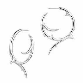 Shaun Leane Rose Thorn Sterling Silver Large Hoop Earrings