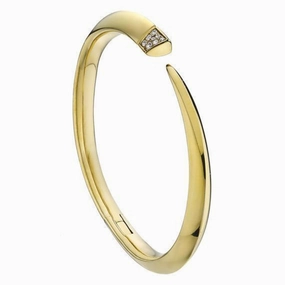 Shaun Leane Sabre 18ct Yellow Gold Plated Sterling Silver Diamond Tusk Bangle