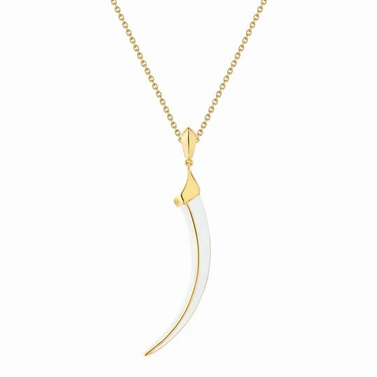 Shaun Leane Sabre Solis 18ct Yellow Gold Vermeil Sterling Silver Chalk Ceramic Necklace