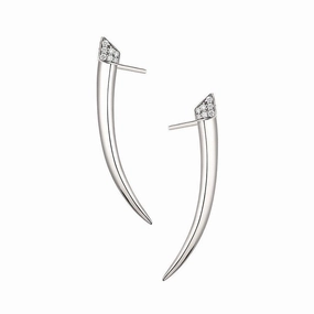 Shaun Leane Sabre Sterling Silver 0.13ct Diamond Tusk Earrings