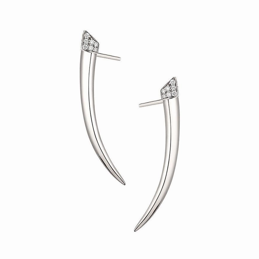 Shaun Leane Sabre Sterling Silver 0.13ct Diamond Tusk Earrings
