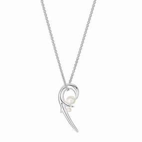 Shaun Leane Sterling Silver White Pearl Hooked Pearl Necklace