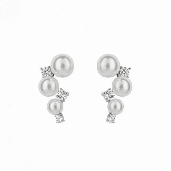 Shell Pearl Bubble Zirconia Stud Earrings E6192