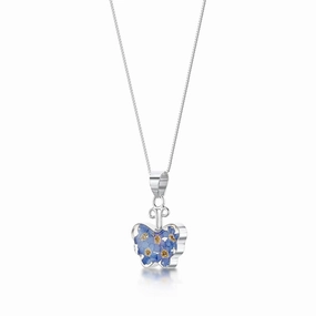 Shrieking Violet Sterling Silver Forget Me Not Butterfly Necklace