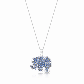 Shrieking Violet Sterling Silver Forget Me Not Elephant Necklace