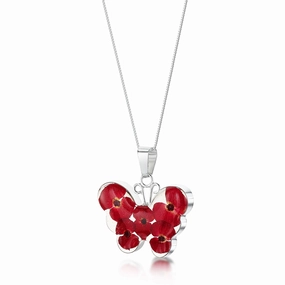 Shrieking Violet Sterling Silver Poppy Butterfly Necklace