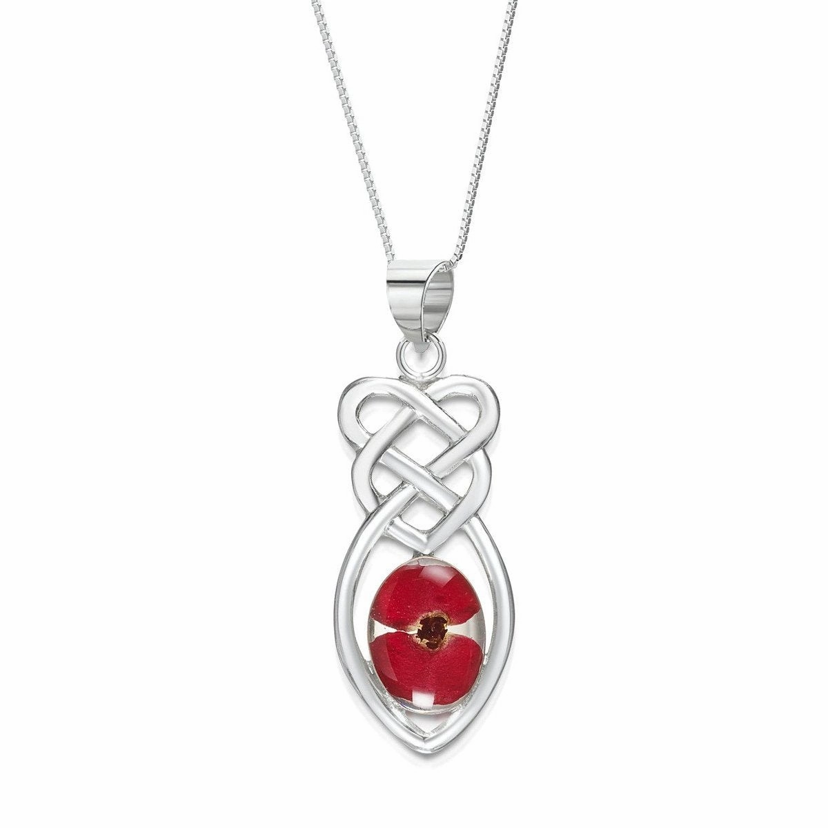 Shrieking Violet Sterling Silver Poppy Celtic Knot Necklace D