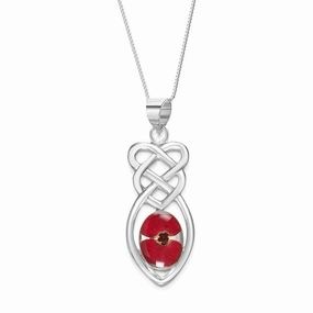 Shrieking Violet Sterling Silver Poppy Celtic Knot Necklace D