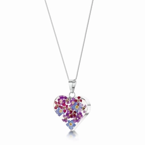 Shrieking Violet Sterling Silver Purple Haze Medium Heart Necklace