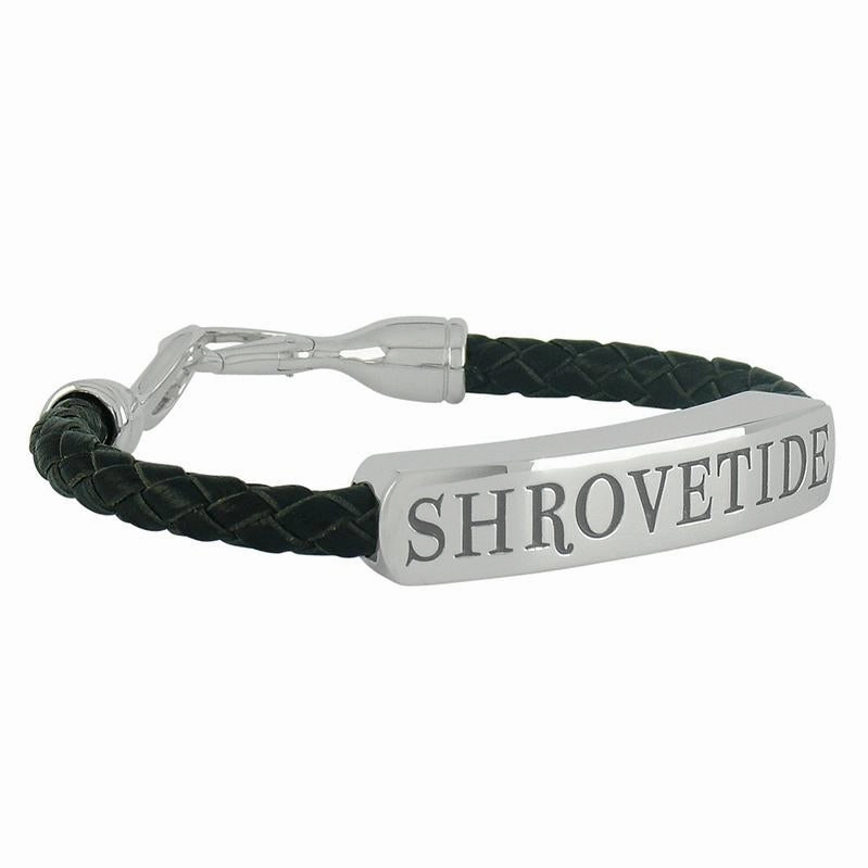 Shrovetide Sterling Silver Leather Ladies Black Bracelet D