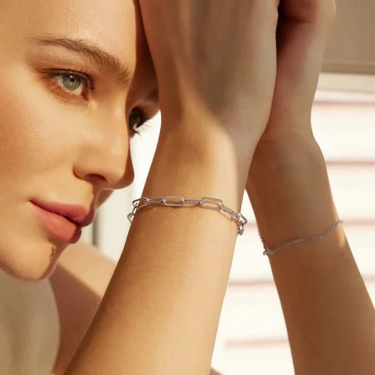 Silver Bold Chunky Chain Bracelet B062-04H