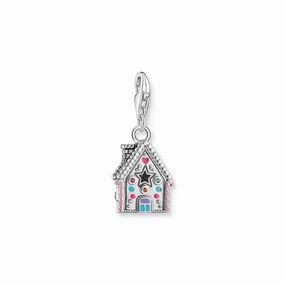 Silver charm gingerbread house with colourful stones