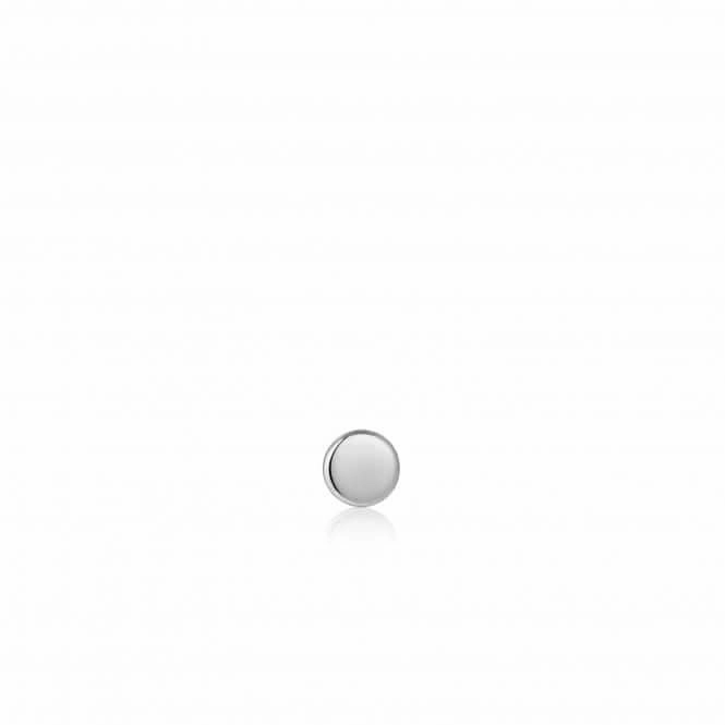 Silver Disc Barbell Single Earring E035-04H