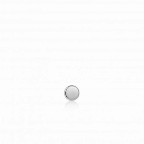Silver Disc Barbell Single Earring E035-04H