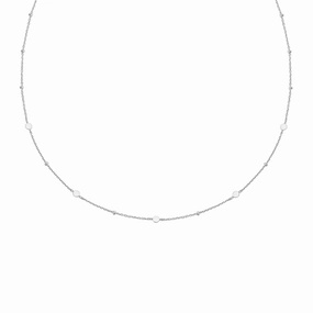 Silver Disc Station Necklace N063-01H