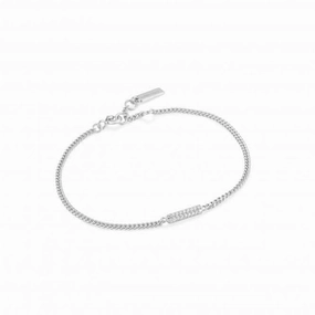 Silver Glam Bar Bracelet B037-02H