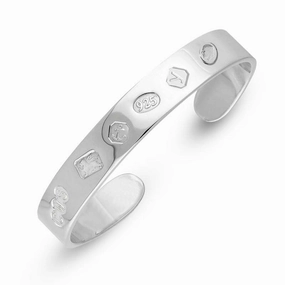 Silver King's Coronation Hallmark Cuff Bangle D