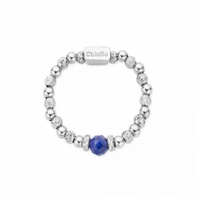 Silver Mini Rice Sodalite Ring