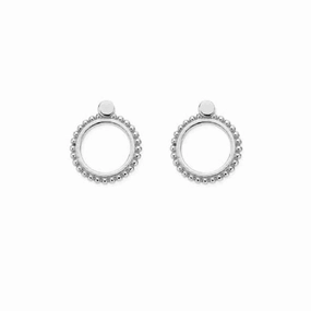 Silver New Moon Stud Earrings SEST3390