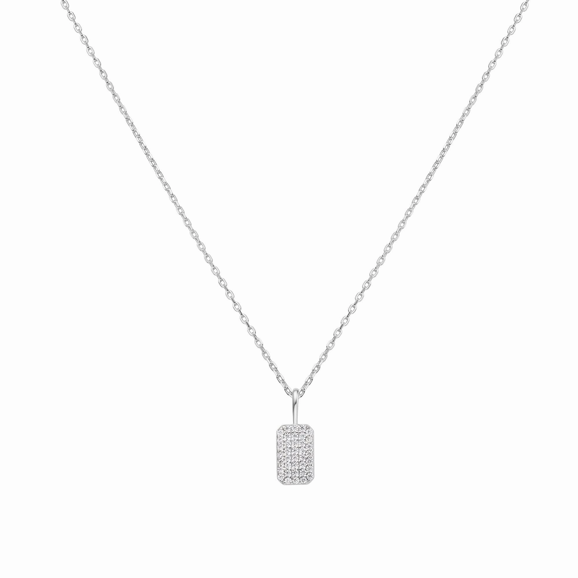 Silver Pav Pendant Necklace N064-01H