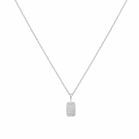 Silver Pav Pendant Necklace N064-01H