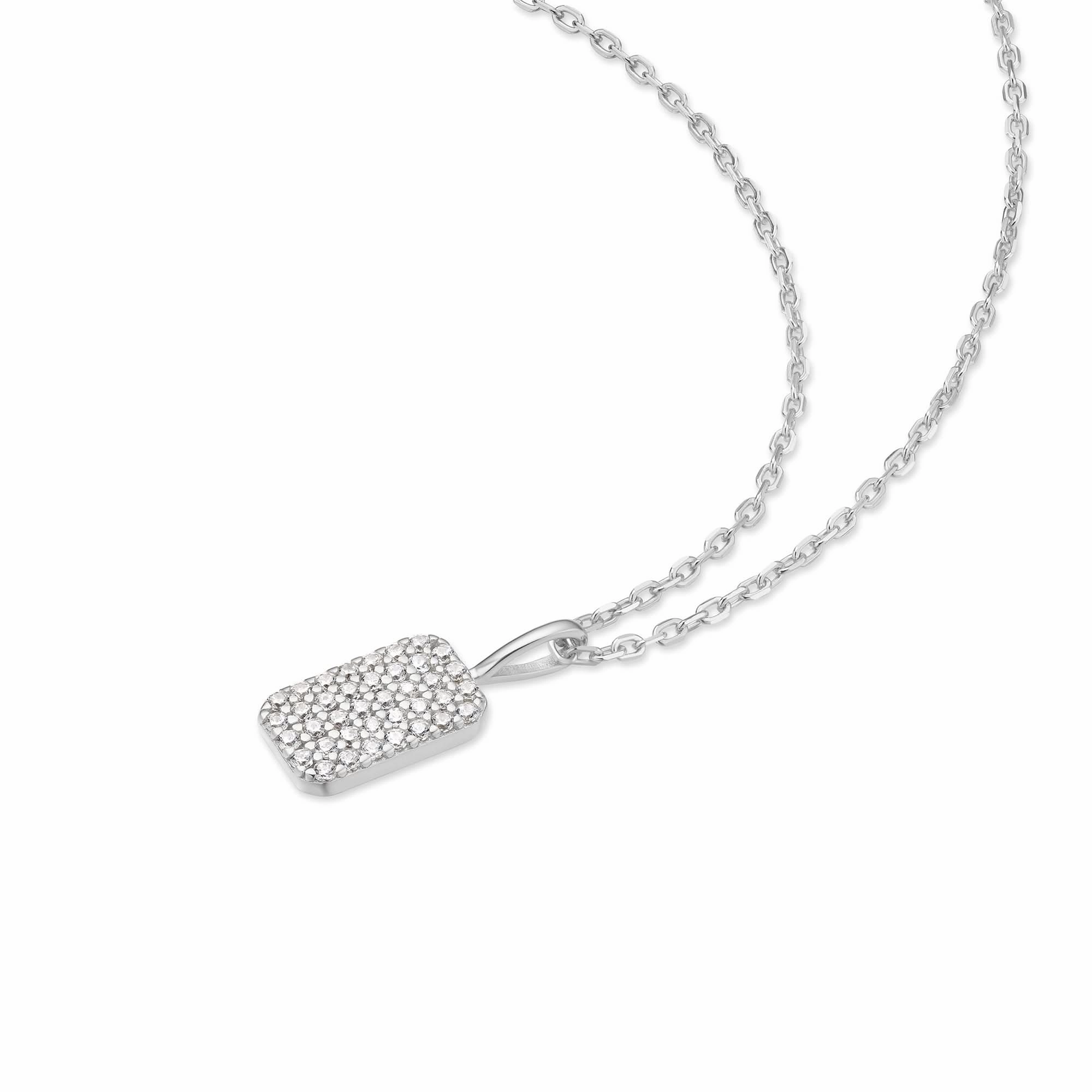 Silver Pav Pendant Necklace N064-01H