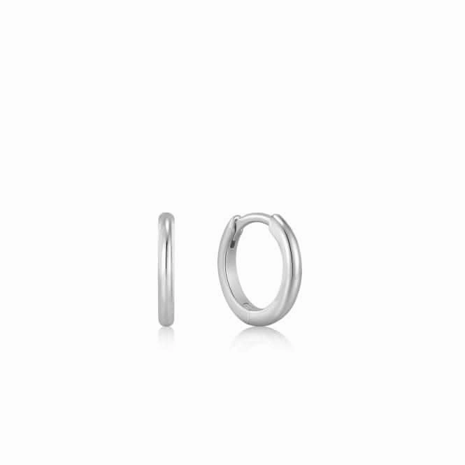 Silver Smooth Mini Huggie Hoop Earrings E035-16H