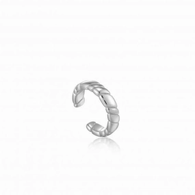 Silver Smooth Twist Ear Cuff E038-04H
