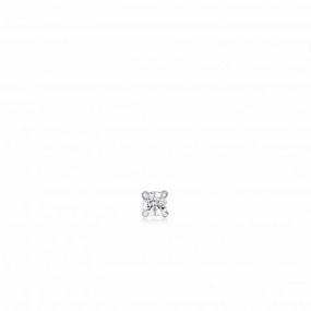 Silver Sparkle Barbell Single Earring E035-05H